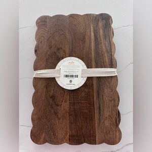 Scallop Wood Cutting Charcuterie Cheese Board & Serving Salad Servers Spoons